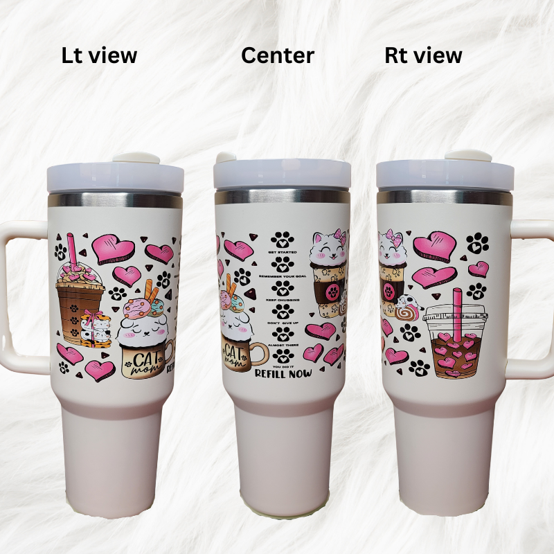 Cat Mom 40oz Tumbler with Handle