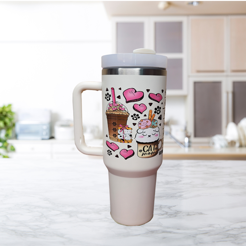 Mini Mom Tumbler Coffee Cup w/Handle