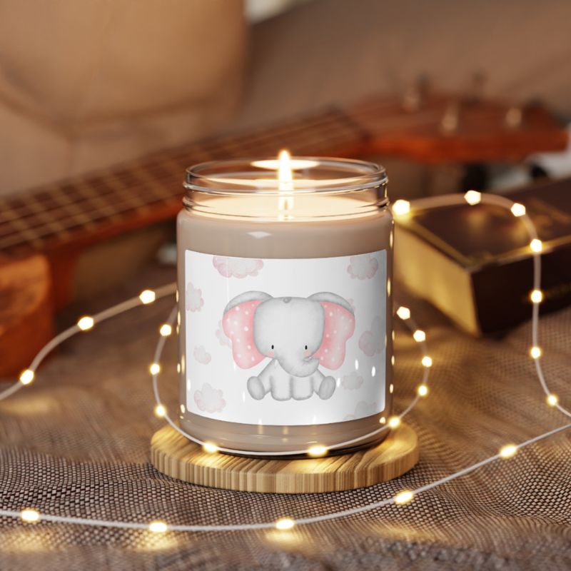 Pink Baby Elephant Candle