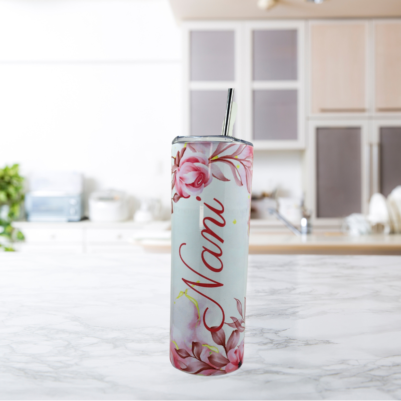 Customized Pink Roses 20 oz Tumbler