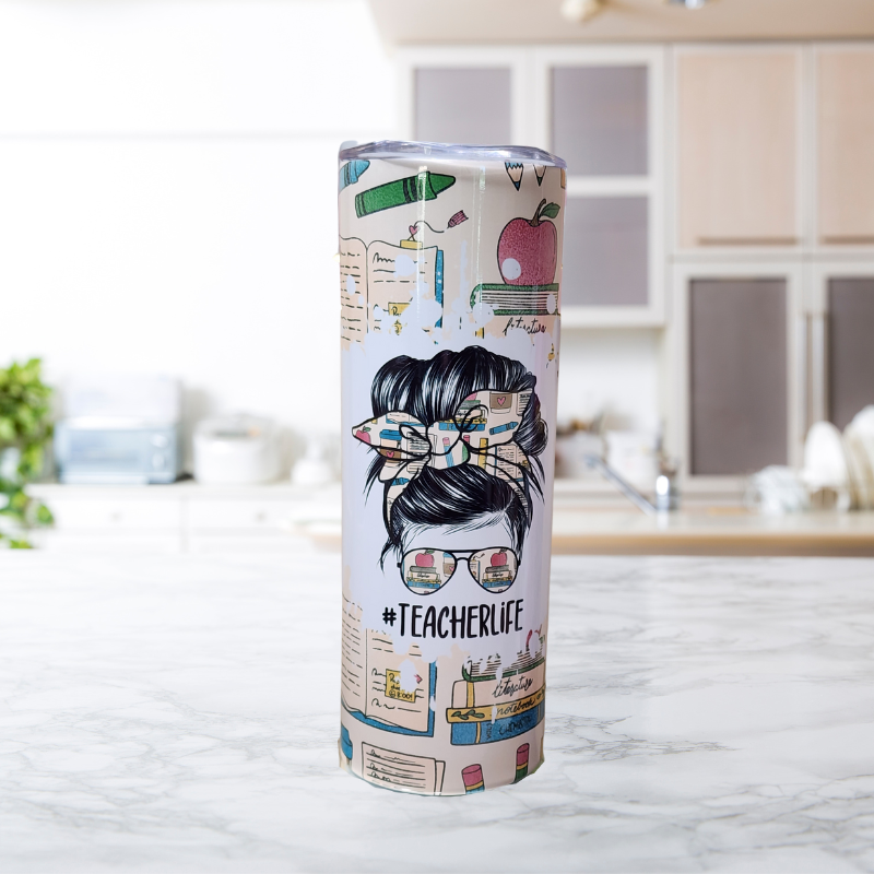 Teacher Life 20oz Sublimation Tumbler - Keep Your Drink Stylishly Secure