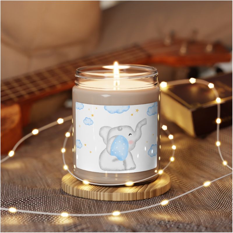 Blue Baby Elephant Candle