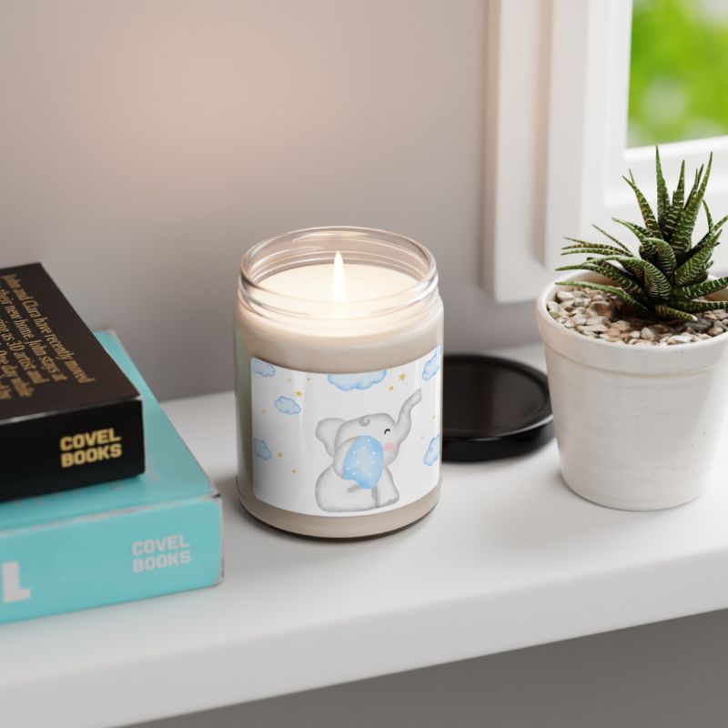 Blue Baby Elephant Candle