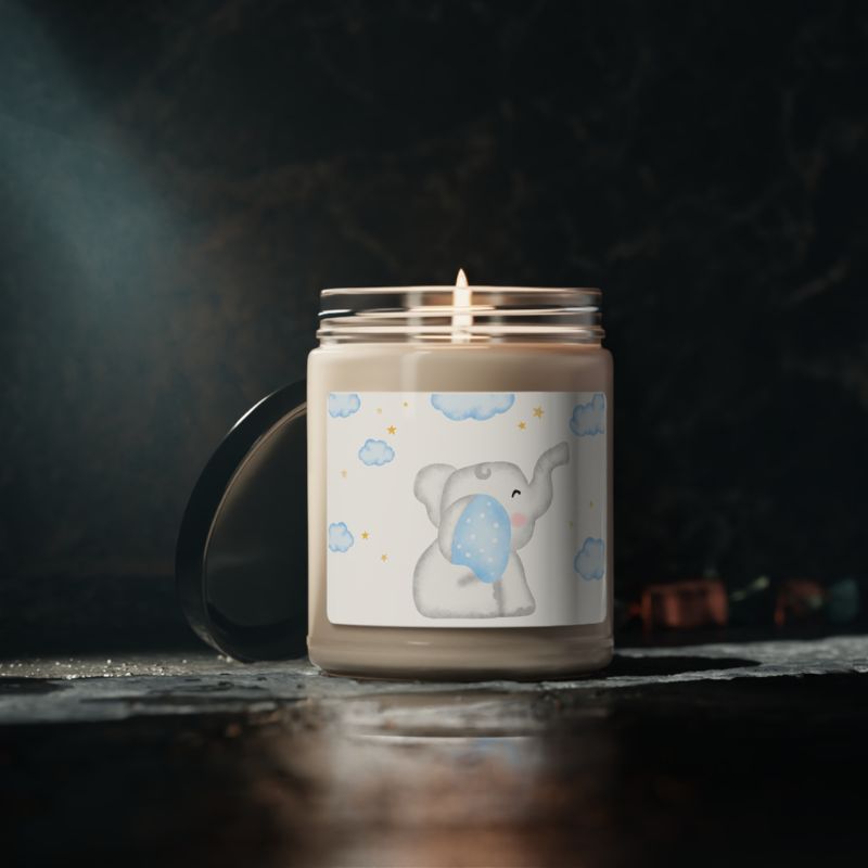 Blue Baby Elephant Candle