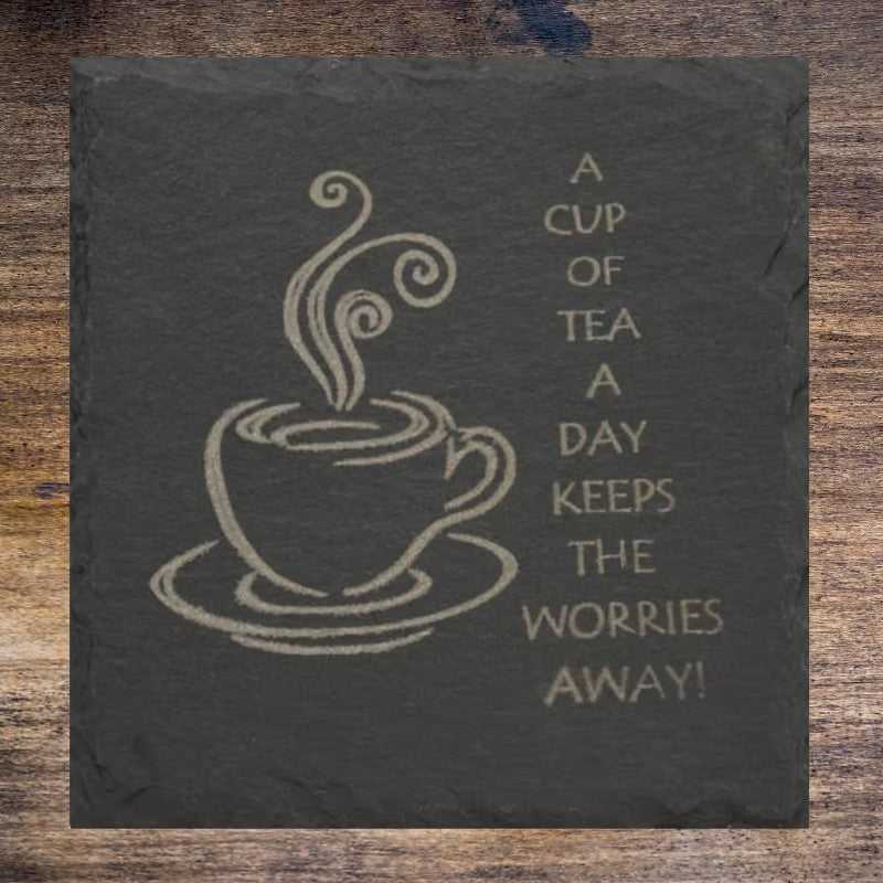 Custom Laser Engraved Slate Coaster