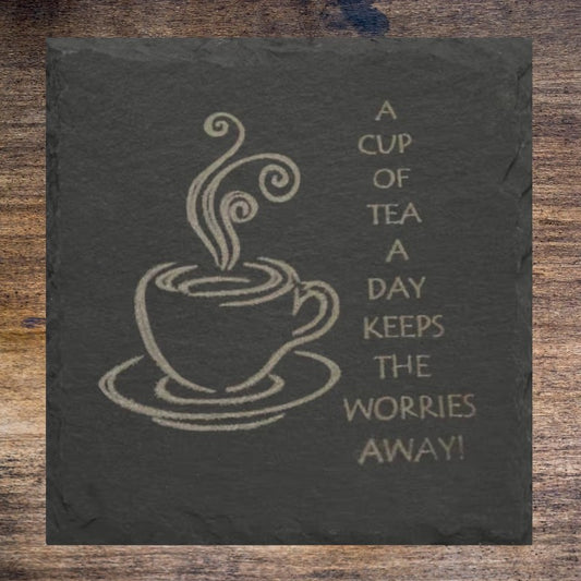 Custom Laser Engraved Slate Coaster