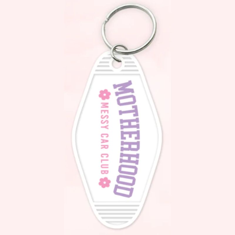 Motherhood Messy Car Club Motel Keychain