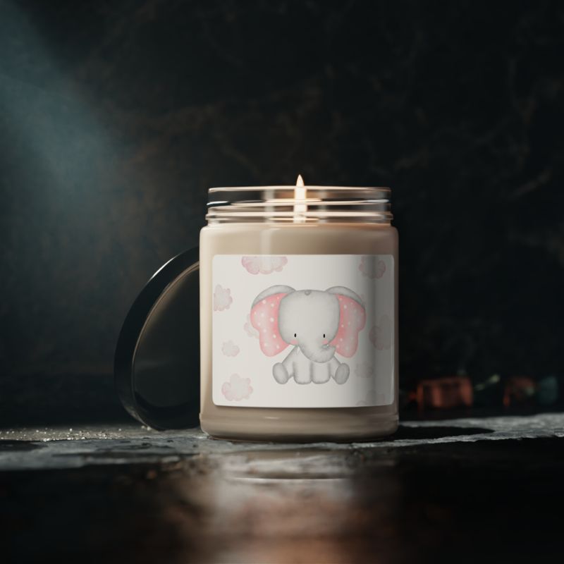 Pink Baby Elephant Candle