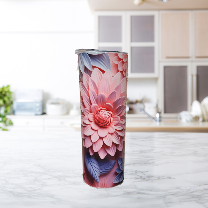 3D Colorful Floral Tumbler