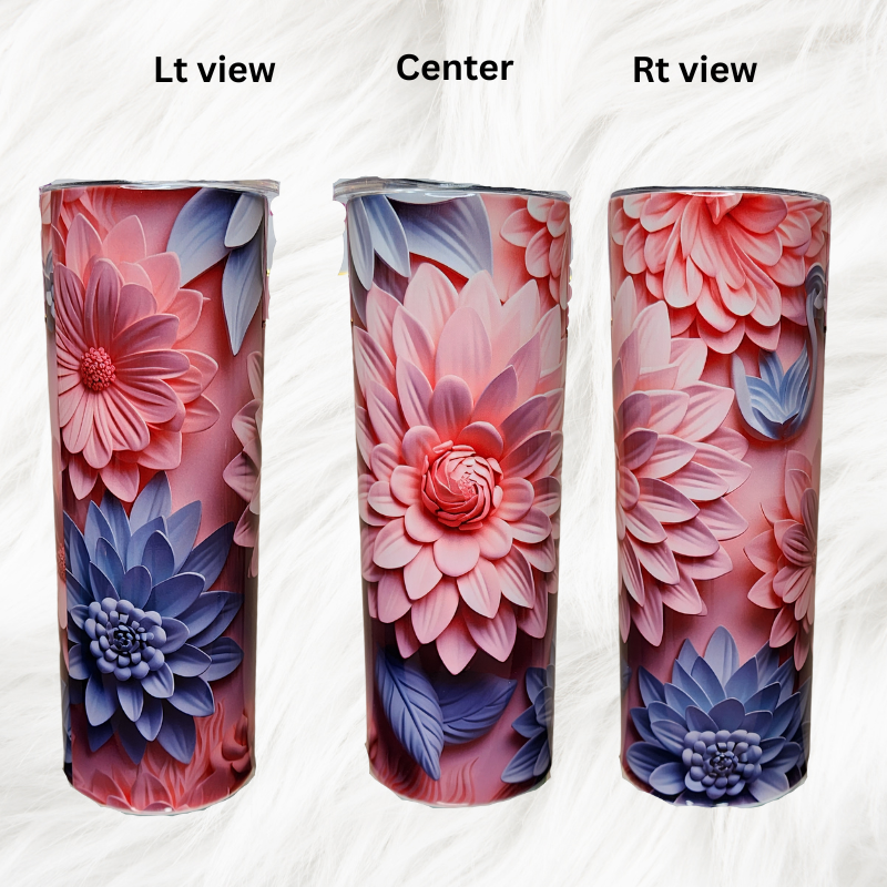 3D Colorful Floral Tumbler