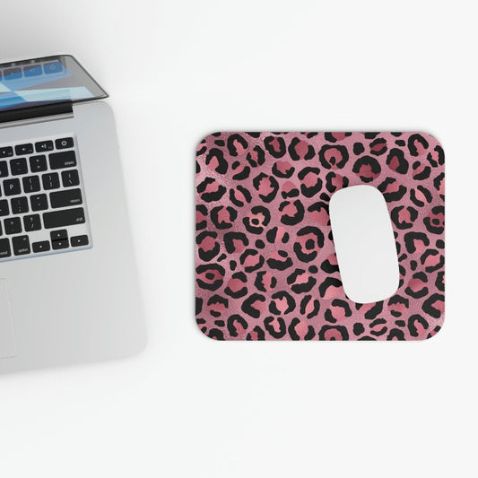 Pink Leopard Print Mouse Pad