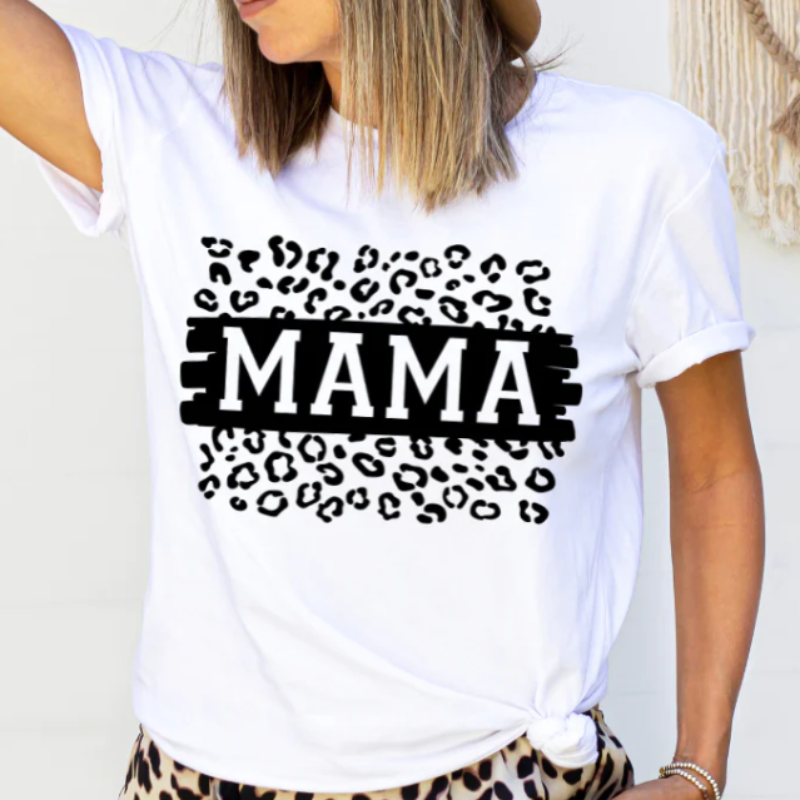 Mama leopard print T-shirt